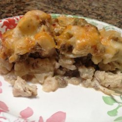 Low Carb Sausage, Mushroom and Chicken Casserole