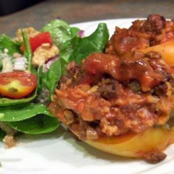 Ground Beef Stuffed Green Bell Peppers