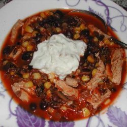 Mexican Chicken Soup With Cilantro-Chile Cream