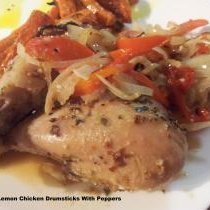 Greek Lemon Chicken Drumsticks With Peppers