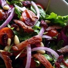 Garden Salad With Cranberries, Pine Nuts, and Bacon