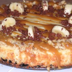 Banana Cheesecake with Caramel Sauce