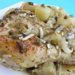 Greek-Style Roasted Chicken Legs, Potatoes and Capers