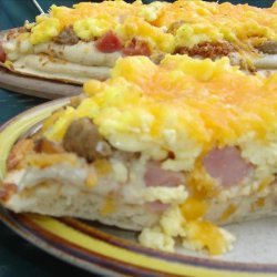 3 Meat Breakfast Pizza