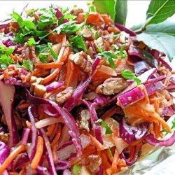 Dazzling Winter  Slaw - Red Cabbage, Apple and Pecan Salad