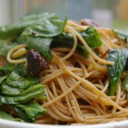 Lemon Linguine With Spinach and Crispy Prosciutto