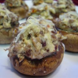 Spicy Sausage Stuffed Monterey Mushrooms