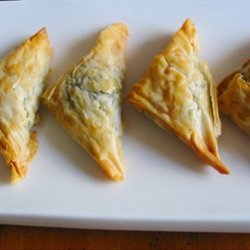 Kittencal's Greek Spinach and Feta Puff Pastry Triangles