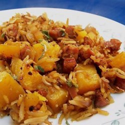 Butternut Squash, Rice and Sausage Casserole