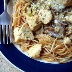 Creamy Pesto Chicken and Linguine