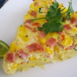 Fresh Corn Salsa Frittata With Hash Brown Crust