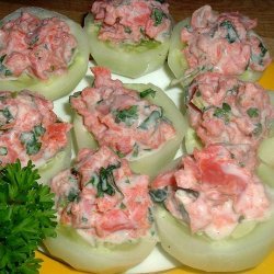 Smoked Salmon in Cucumber Cups