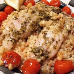 Oven Roasted Tilapia With Tomatoes, Pesto and Lemon