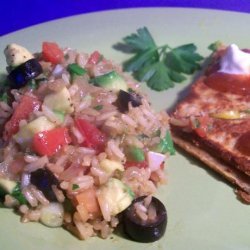 Rice With Tomatoes, Avocado & Black Olive