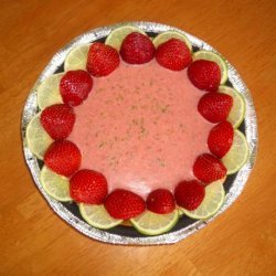 Key Lime Cheesecake With Strawberry Butter Sauce