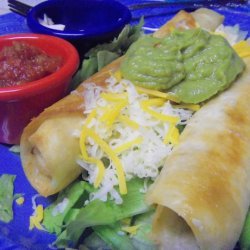 Chicken Flautas With Chunky Guacamole