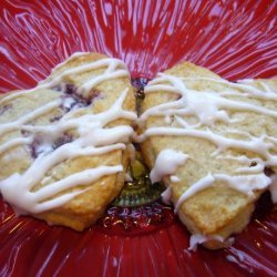 Raspberry Scones With Rose Water Glaze