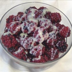 Raspberries and Sweetened Condensed Milk