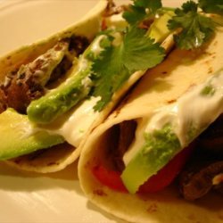 Seared Steak, Pepper & Onion Fajitas (from Fine Cooking)