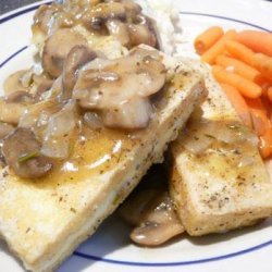 Herb Crusted Tofu With Mushroom Gravy